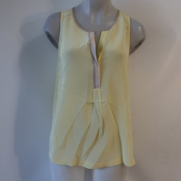 Womens Joie 100% Silk Yellow Tank Blouse S - Picture 1 of 6